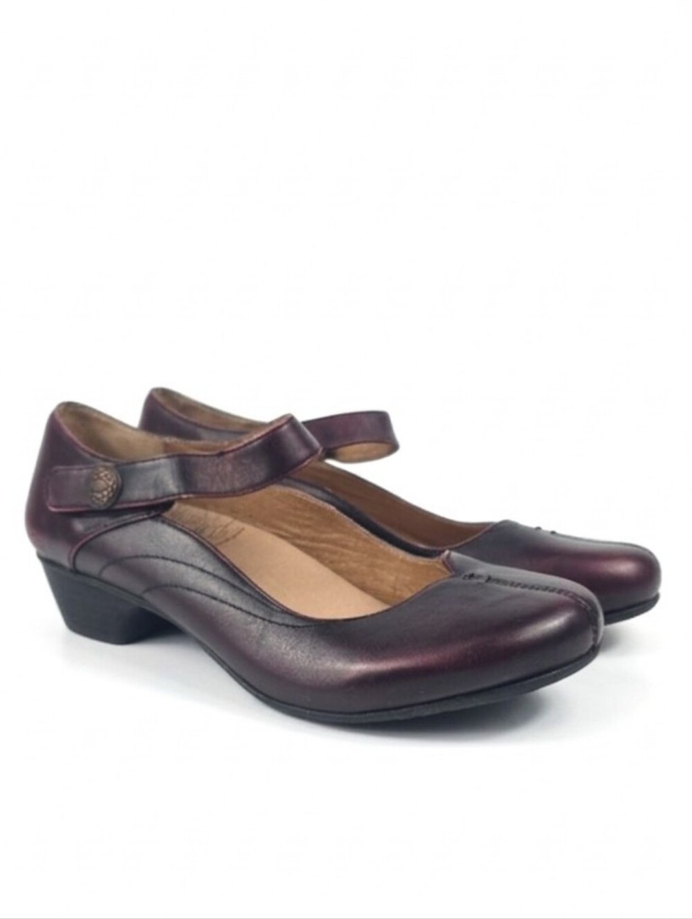Taos Samba 2 Burgundy Leather Mary Janes Womens Shoes Size 10
